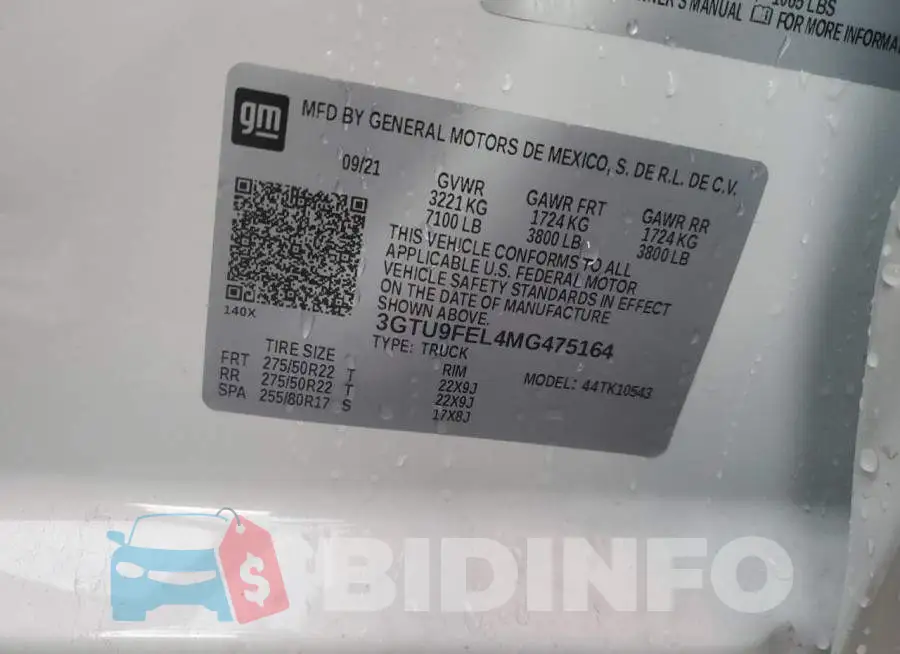 3GTU9FEL4MG475164 Photo# 12