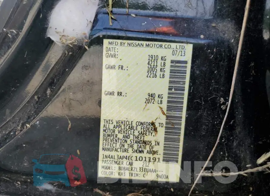 1N4AL3AP4EC101191 Photo# 12