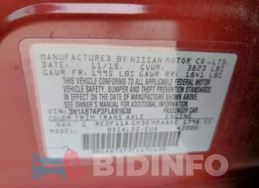 3N1AB7AP3FL691638 Photo# 12