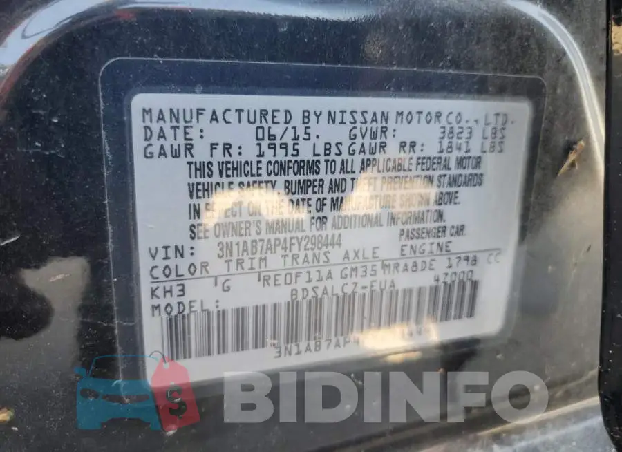 3N1AB7AP4FY298444 Photo# 12