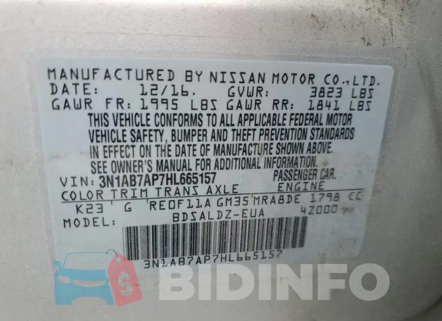 3N1AB7AP7HL665157 Photo# 12