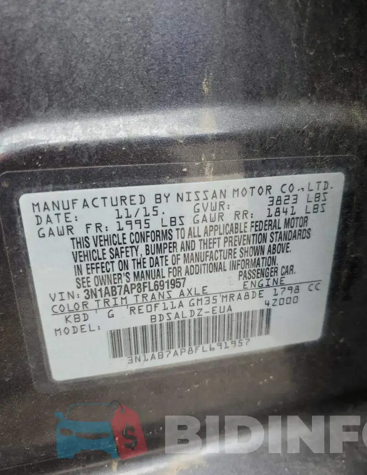 3N1AB7AP8FL691957 Photo# 12
