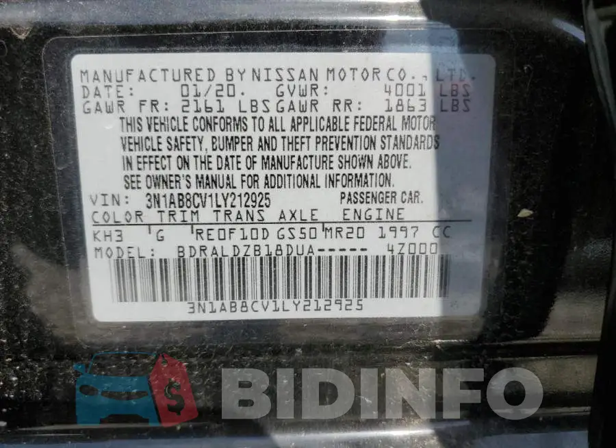 3N1AB8CV1LY212925 Photo# 12