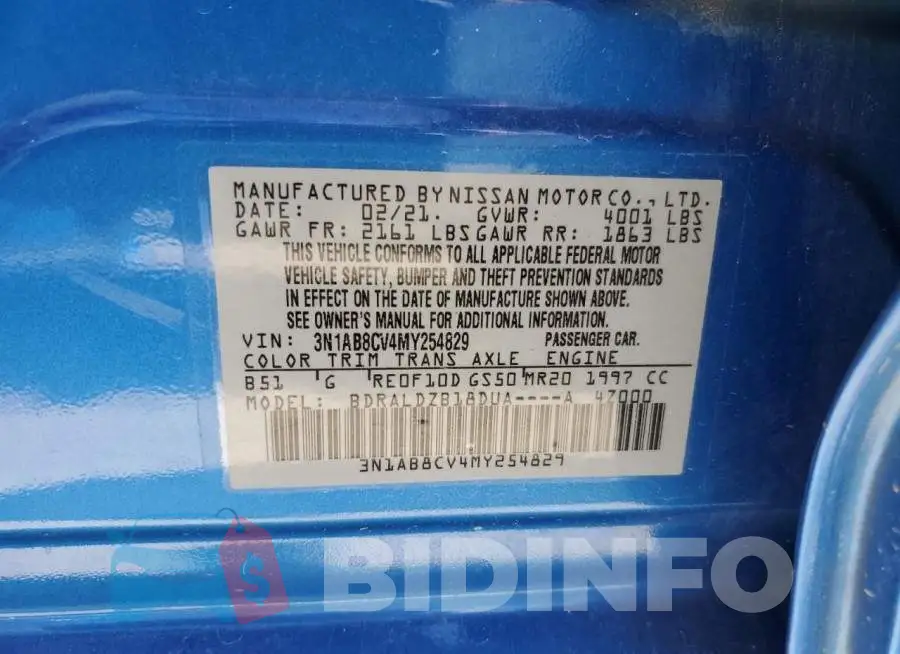 3N1AB8CV4MY254829 Photo# 12