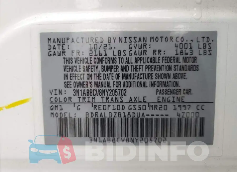 3N1AB8CV8NY205702 Photo# 12