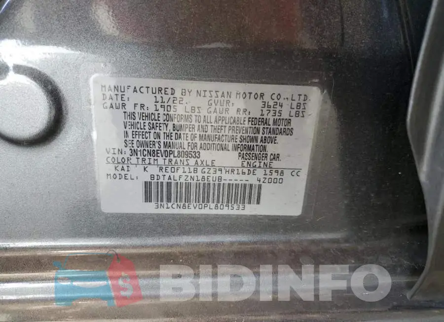 3N1CN8EV0PL809533 Photo# 12
