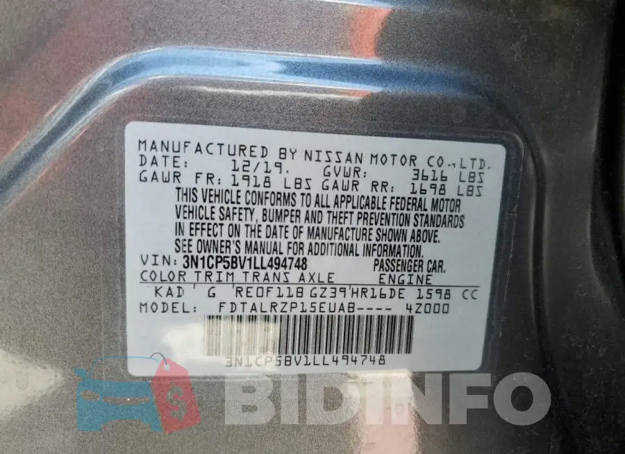 3N1CP5BV1LL494748 Photo# 12