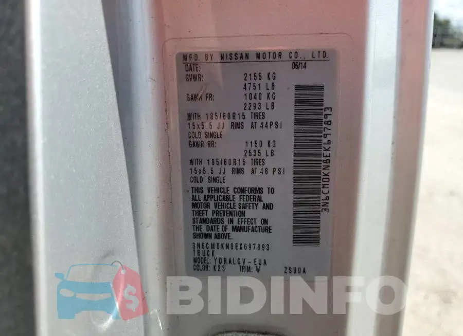 3N6CM0KN8EK697893 Photo# 13