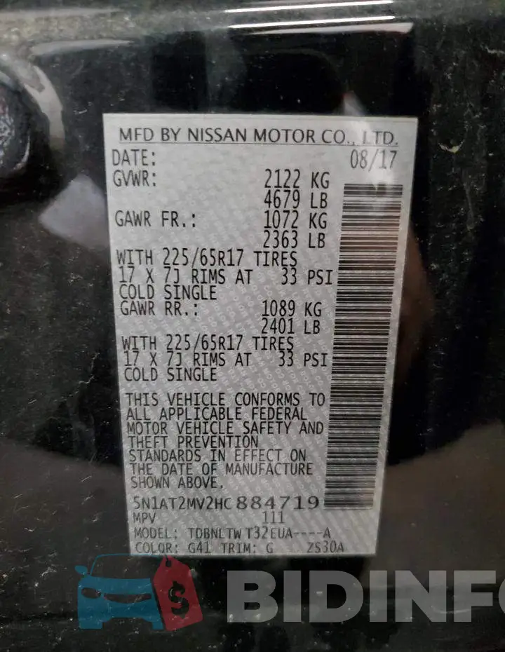 5N1AT2MV2HC884719 Photo# 13
