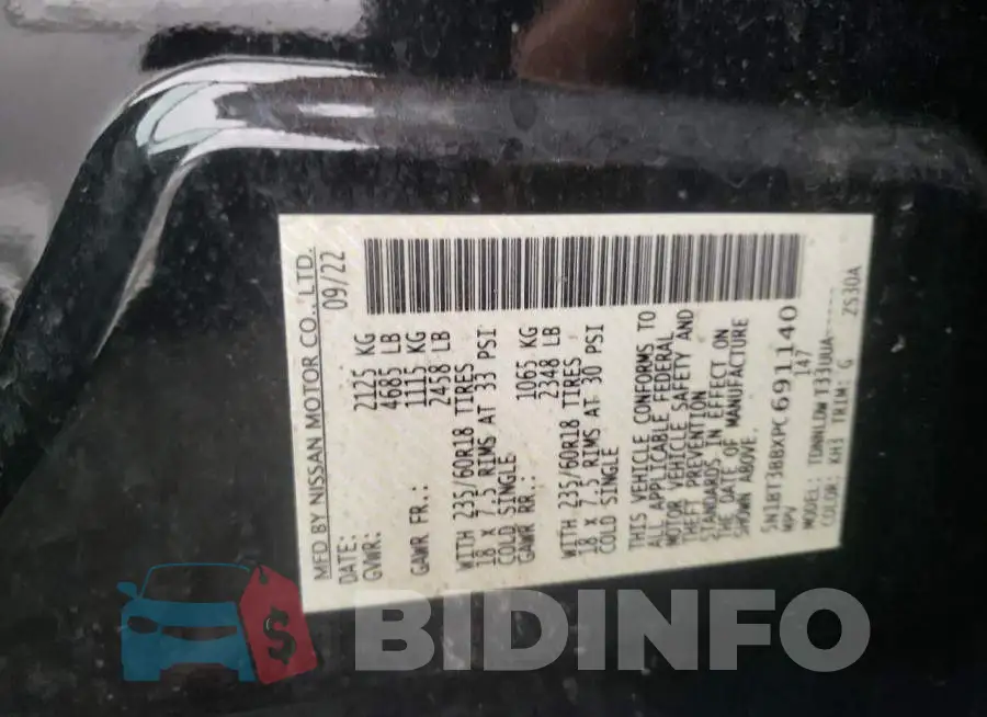 5N1BT3BBXPC691140 Photo# 12