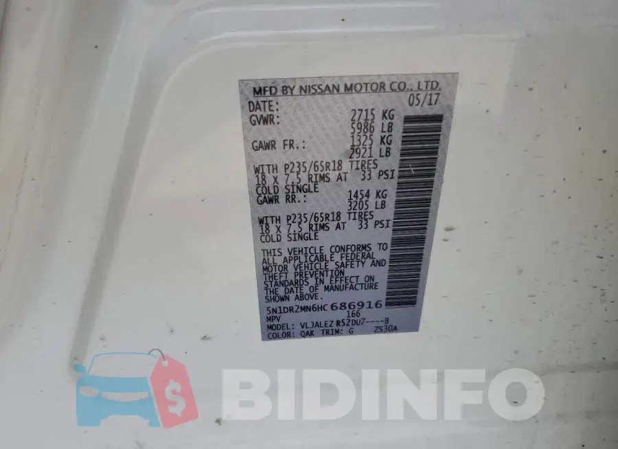5N1DR2MN6HC686916 Photo# 13