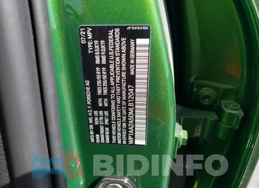 WP1AA2A50MLB12047 Photo# 13