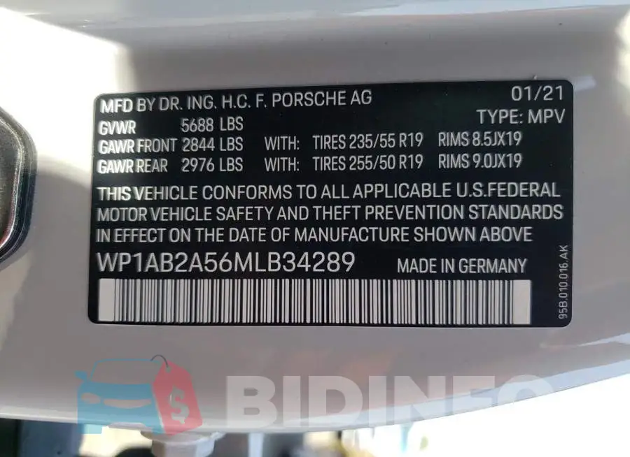WP1AB2A56MLB34289 Photo# 10