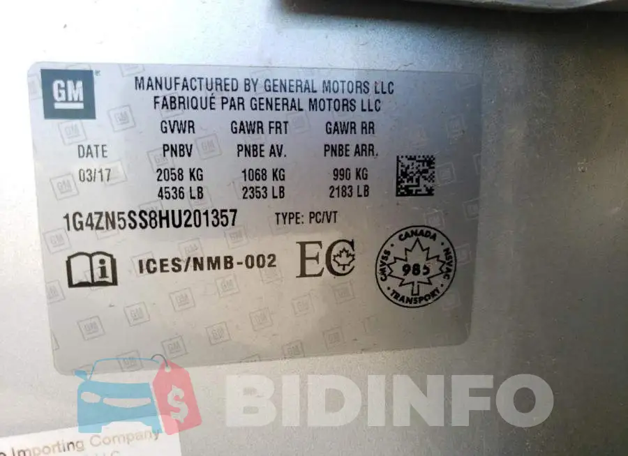 1G4ZN5SS8HU201357 Photo# 13