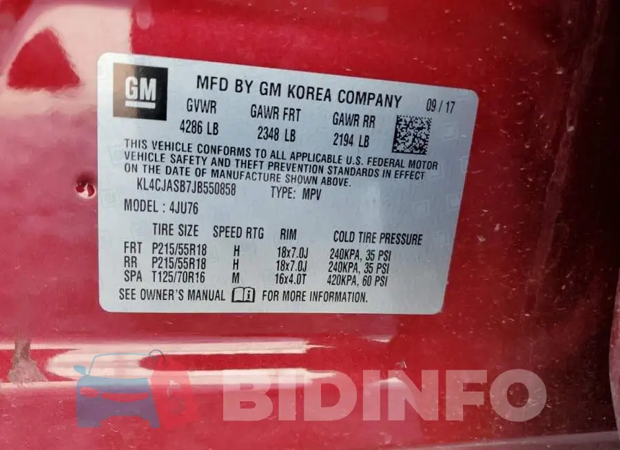 KL4CJASB7JB550858 Photo# 12