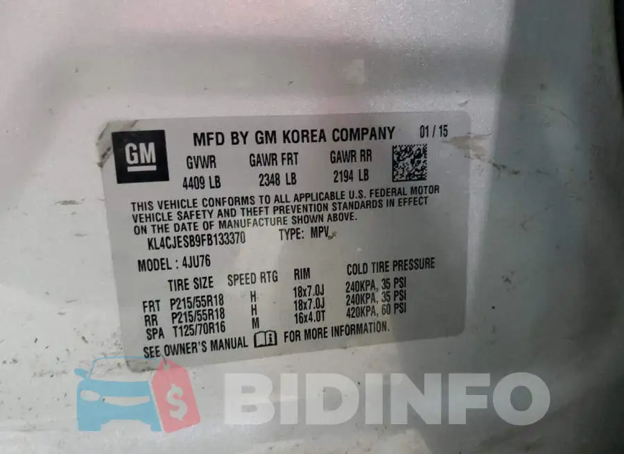 KL4CJESB9FB133370 Photo# 12