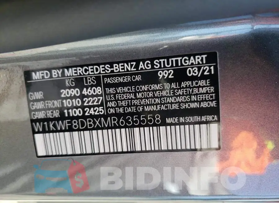 W1KWF8DBXMR635558 Photo# 12