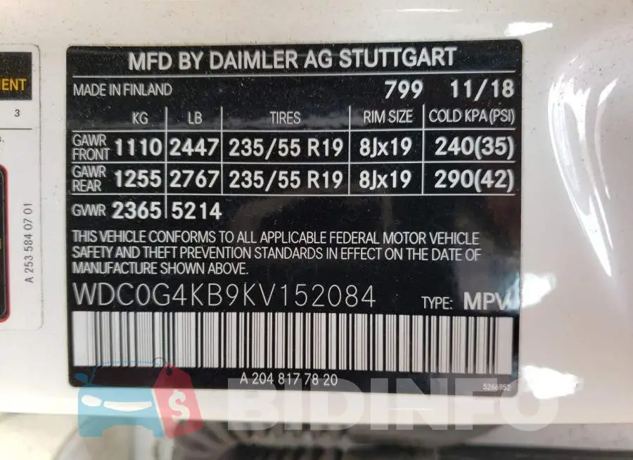 WDC0G4KB9KV152084 Photo# 13