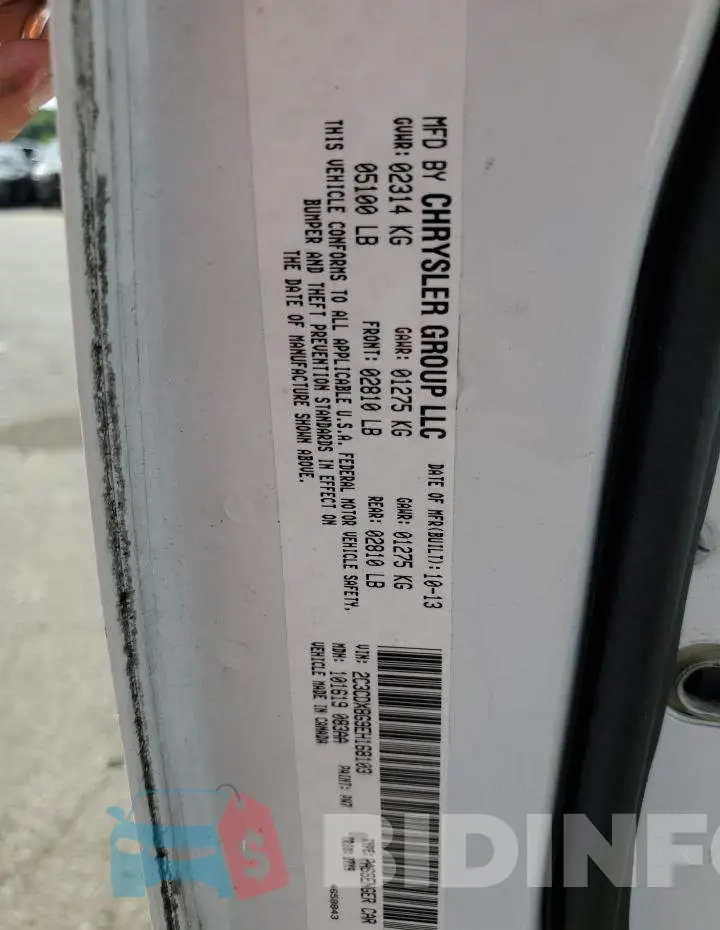 2C3CDXBG9EH168103 Photo# 12