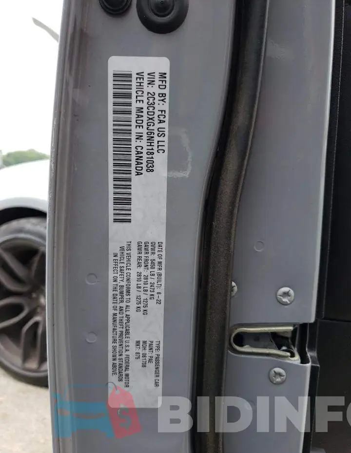 2C3CDXGJ6NH181038 Photo# 13