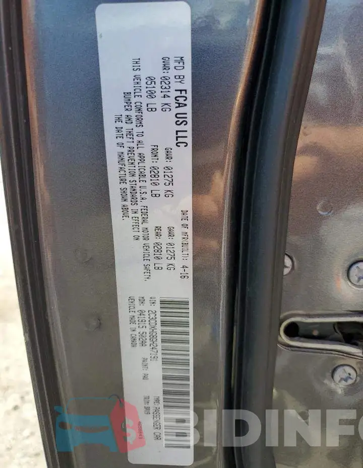 2C3CDXHG8GH247191 Photo# 12