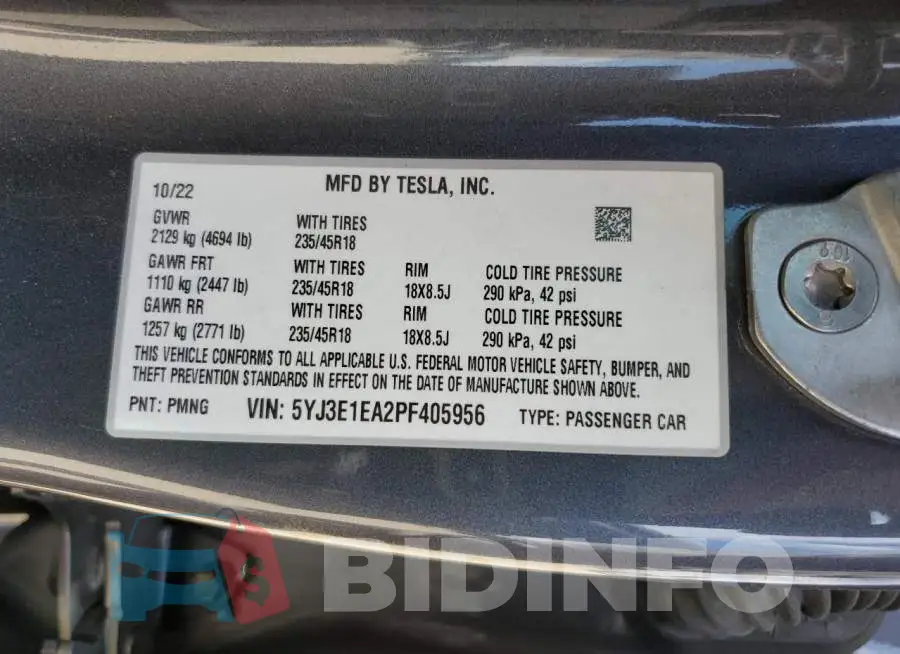 5YJ3E1EA2PF405956 Photo# 12