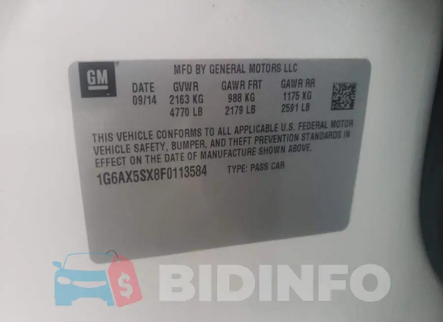 1G6AX5SX8F0113584 Photo# 13