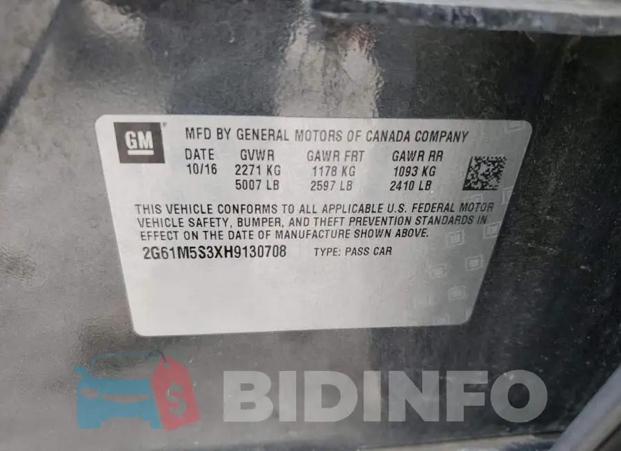 2G61M5S3XH9130708 Photo# 12