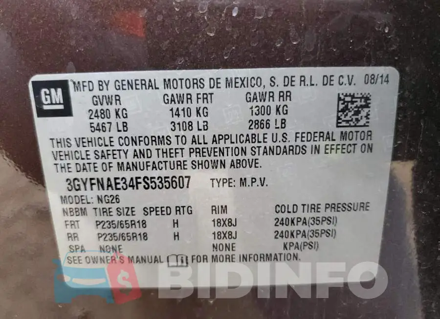 3GYFNAE34FS535607 Photo# 14
