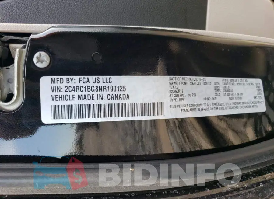 2C4RC1BG8NR190125 Photo# 13
