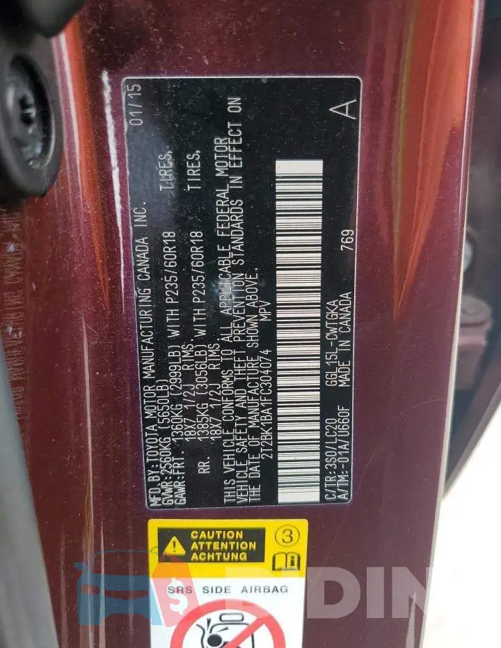 2T2BK1BA1FC304074 Photo# 13