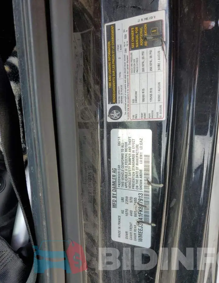 WMEEJ3BA1FK807913 Photo# 12