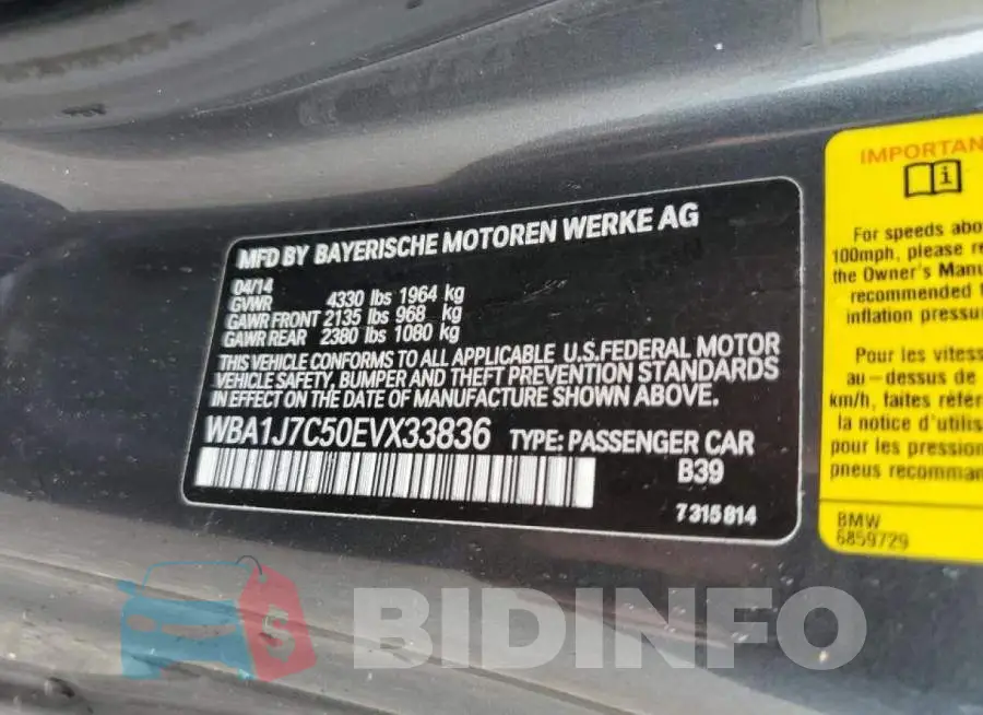 WBA1J7C50EVX33836 Photo# 12