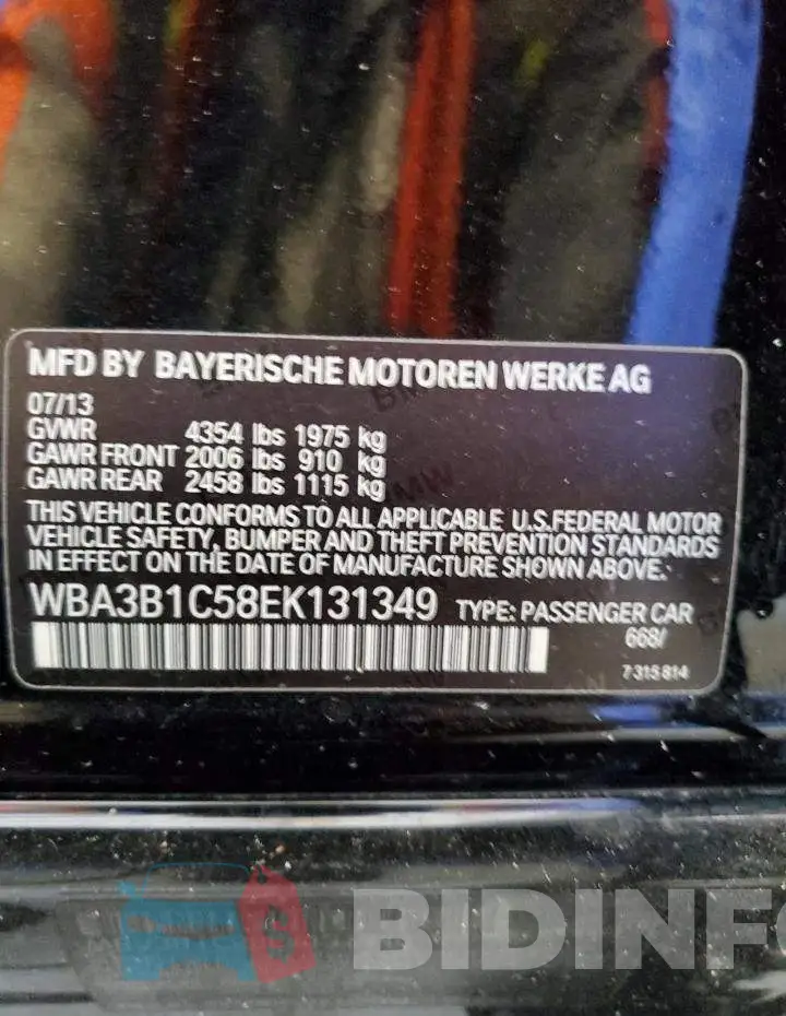 WBA3B1C58EK131349 Photo# 12