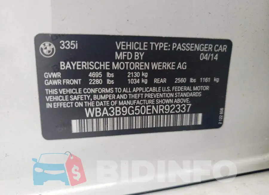 WBA3B9G50ENR92337 Photo# 12