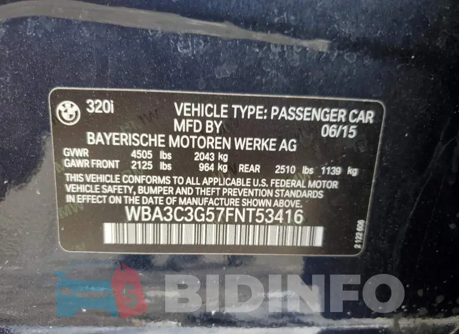 WBA3C3G57FNT53416 Photo# 13
