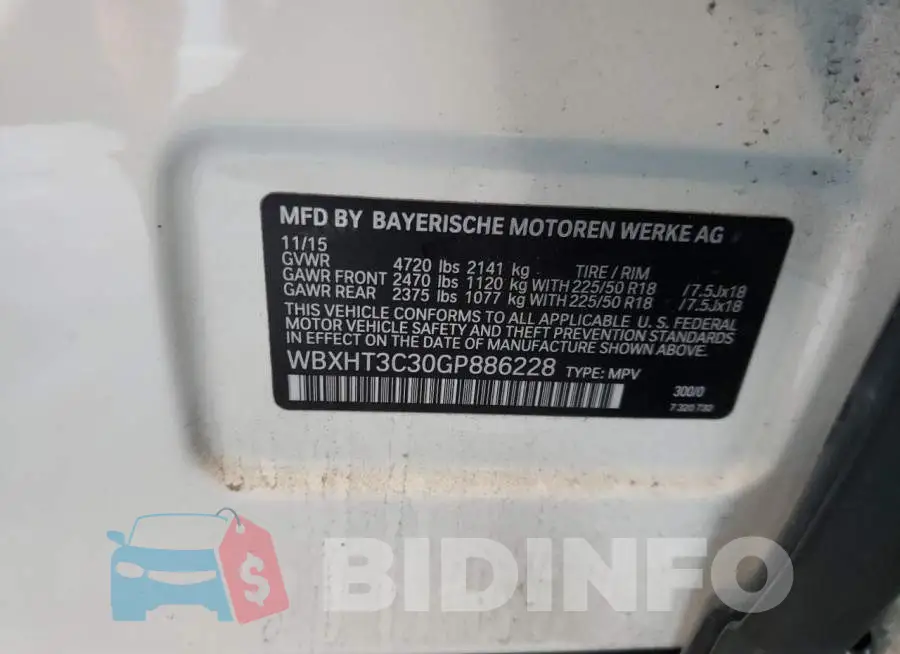 WBXHT3C30GP886228 Photo# 13