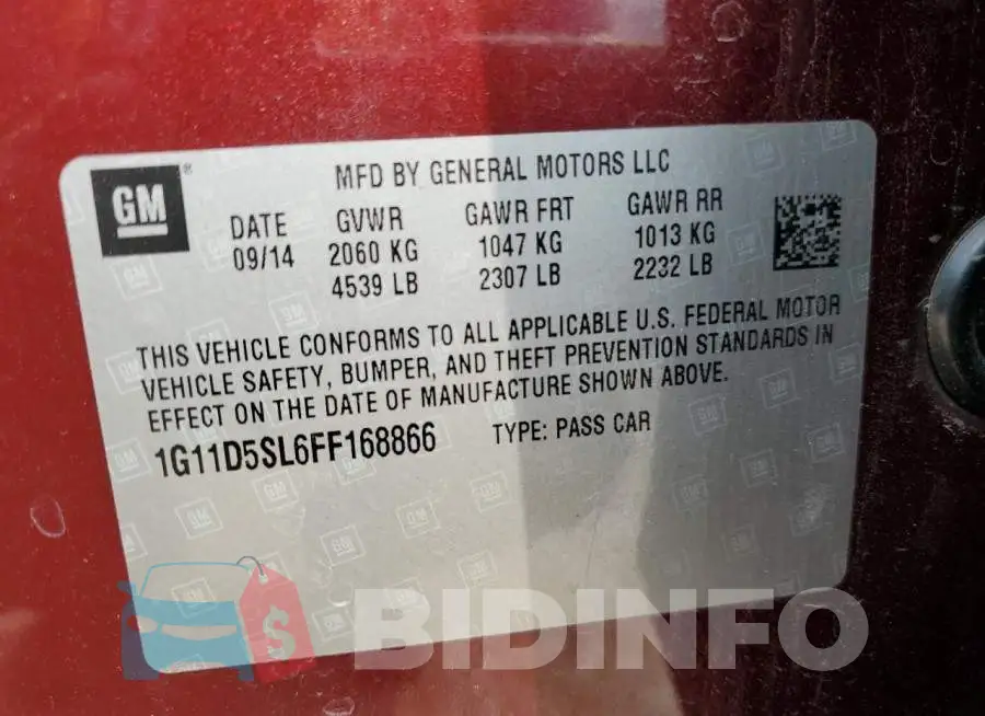 1G11D5SL6FF168866 Photo# 13