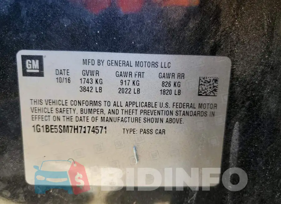 1G1BE5SM7H7174571 Photo# 12