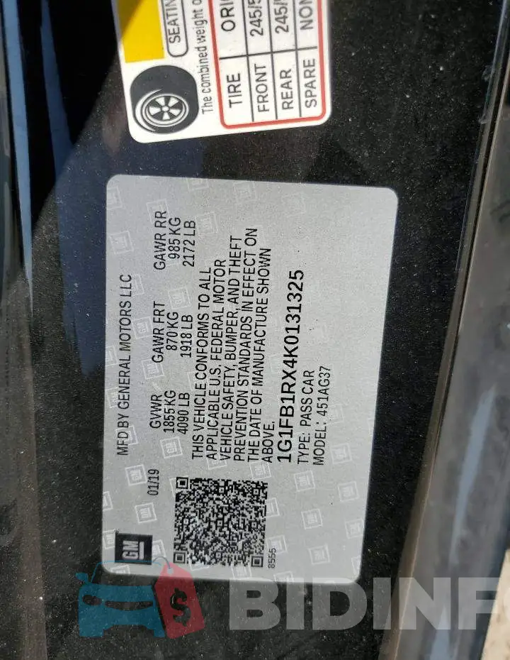 1G1FB1RX4K0131325 Photo# 12