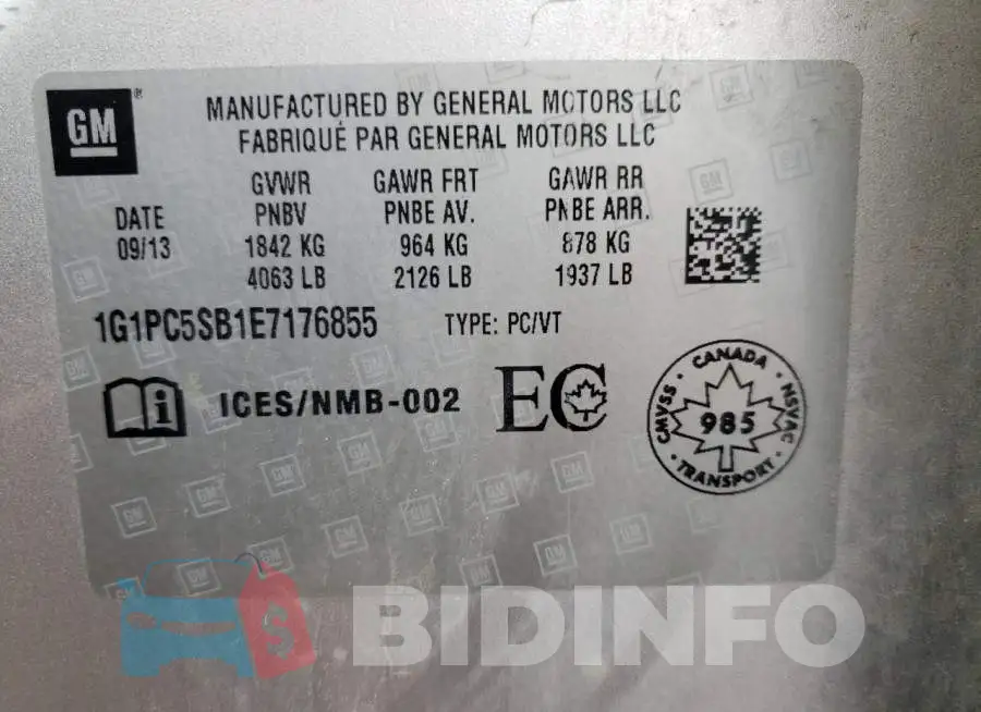 1G1PC5SB1E7176855 Photo# 12