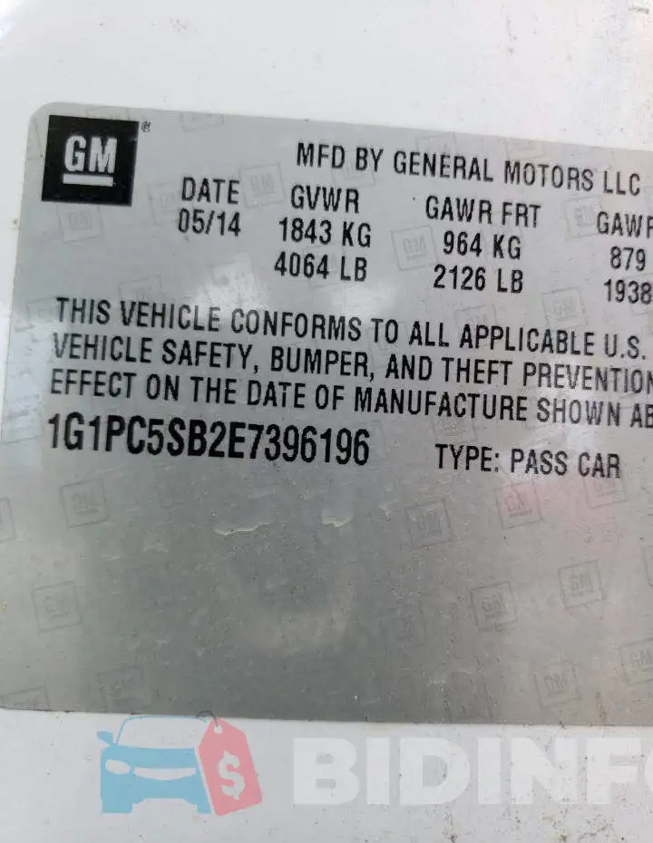 1G1PC5SB2E7396196 Photo# 13