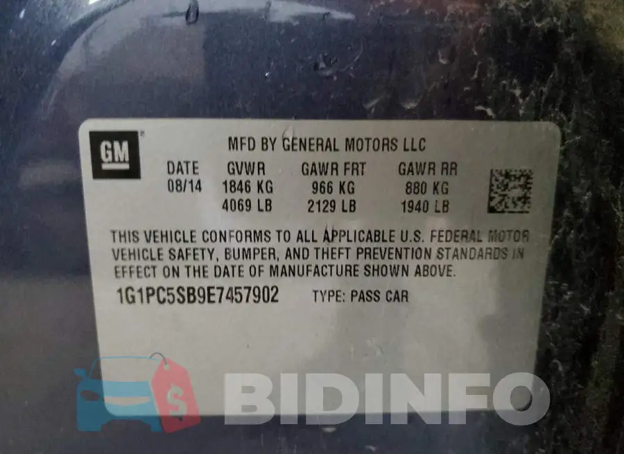 1G1PC5SB9E7457902 Photo# 12