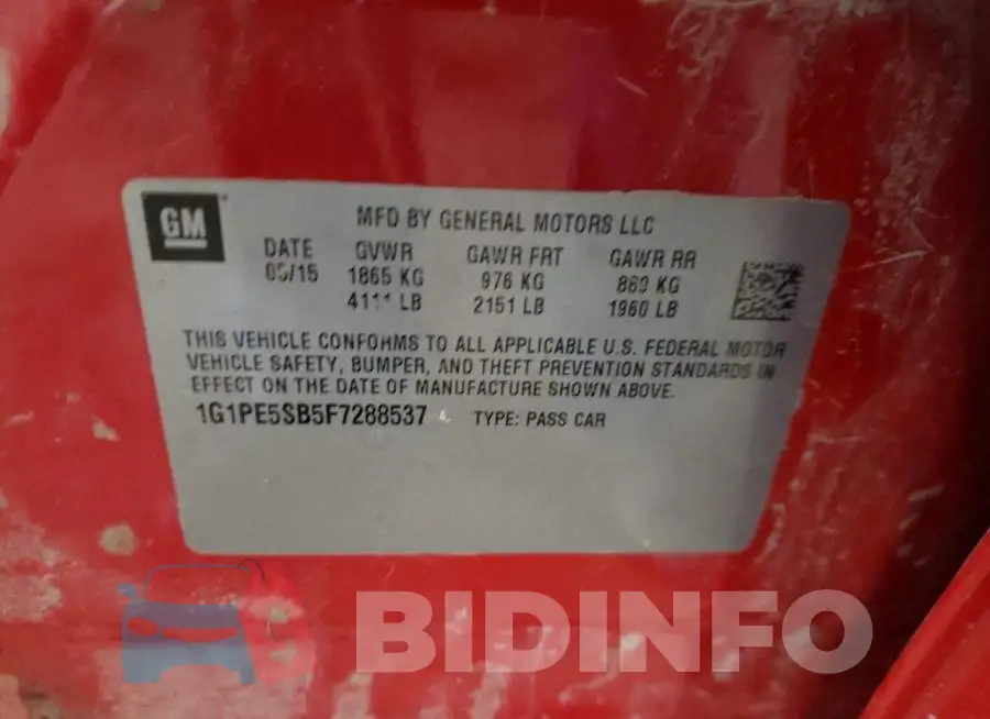 1G1PE5SB5F7288537 Photo# 12