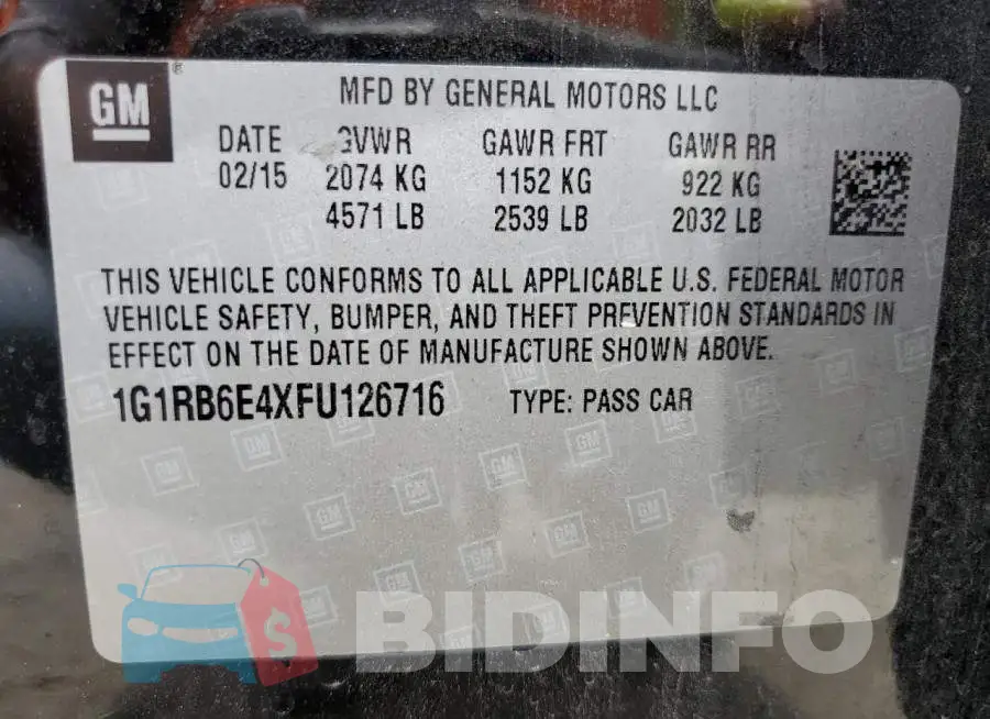 1G1RB6E4XFU126716 Photo# 12