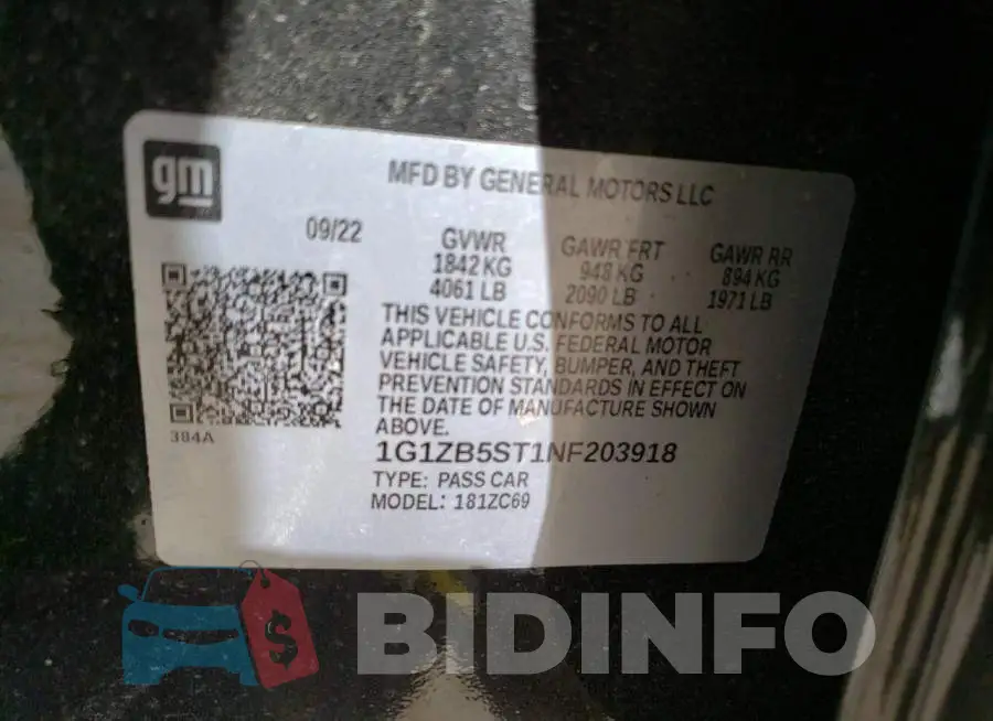 1G1ZB5ST1NF203918 Photo# 12