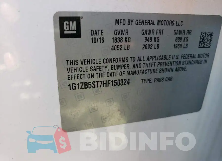 1G1ZB5ST7HF150324 Photo# 12