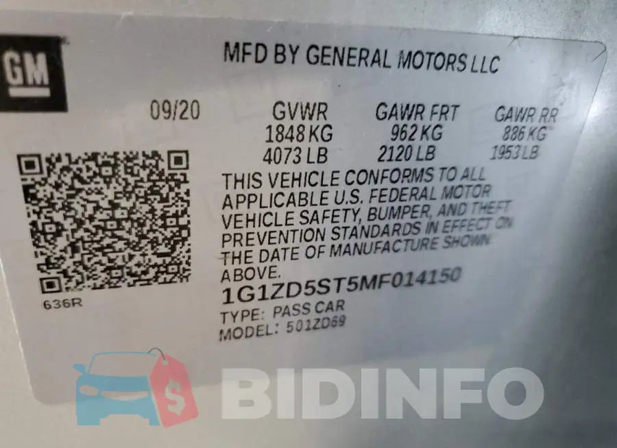 1G1ZD5ST5MF014150 Photo# 12