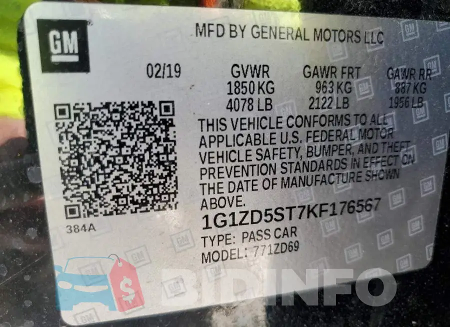 1G1ZD5ST7KF176567 Photo# 12