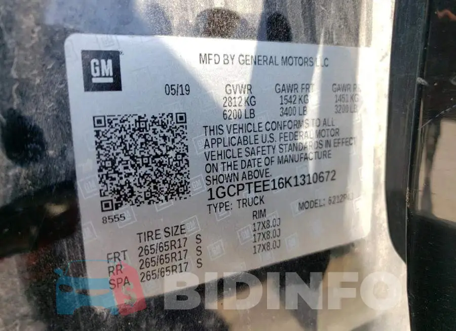 1GCPTEE16K1310672 Photo# 12